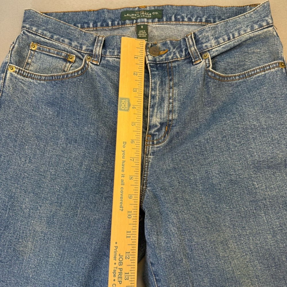 Lauren Ralph Lauren Jeans Co Womens 8 Classic Straight Blue Denim Stretch Pants - Picture 8 of 10